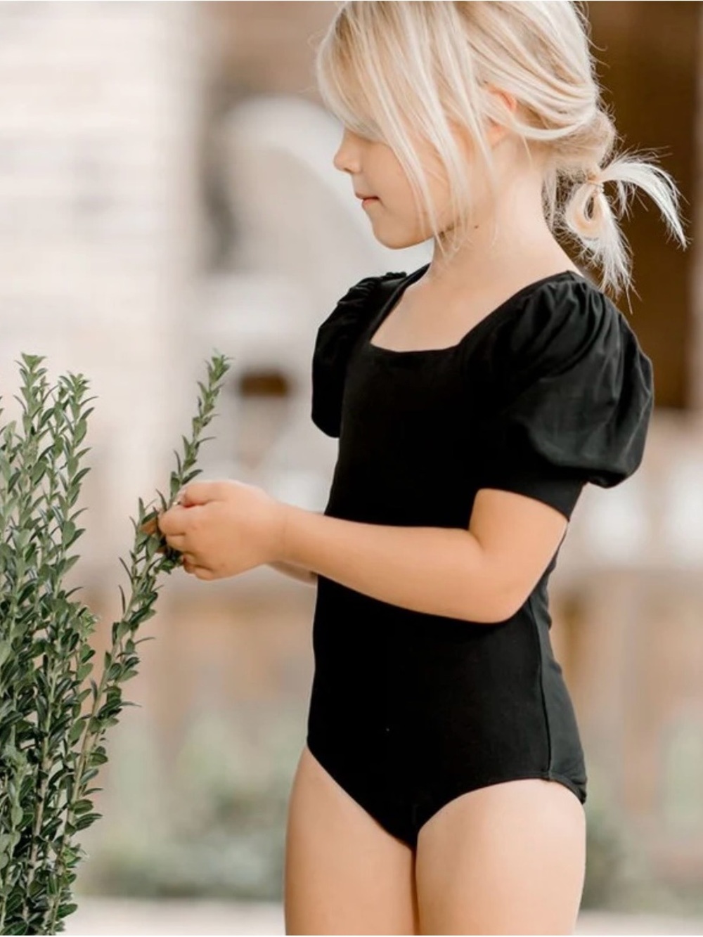 cheeky plum Puff Sleeve Leotard - Black Magic - Picture 2 of 8